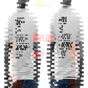 テイラー・ユーテイラーって誰？とにかく面白い メンズTシャツ バックプリント - Kawaiitshirt