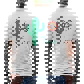 テキサス キュート 気まぐれなサボテン 南西部の太陽 砂漠 バケーション メンズTシャツ バックプリント - Kawaiitshirt