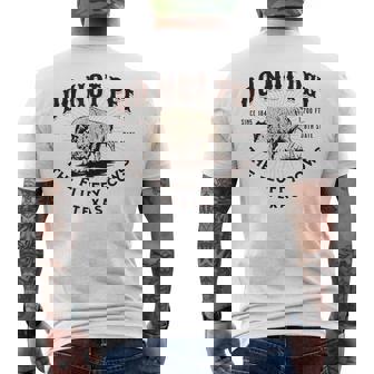 テキサス・ドント・ペット・ザ・フワッフィー・カウズ・ファニー・バイソン メンズTシャツ バックプリント - Kawaiitshirt