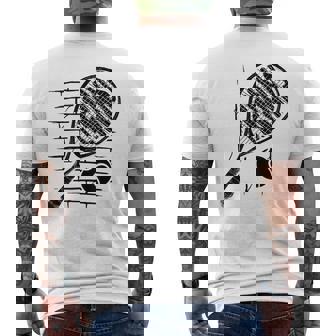 テニスラケット ボール シルエット 面白い スポーツ選手 コーチファン メンズTシャツ バックプリント - Kawaiitshirt