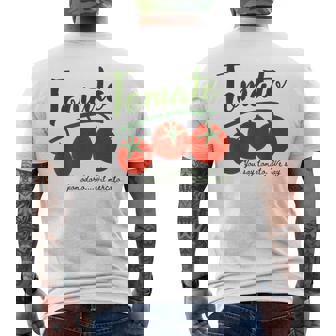 トマトガール 夏 Il ポモドーロ イタリアンサマー メンズTシャツ バックプリント - Kawaiitshirt