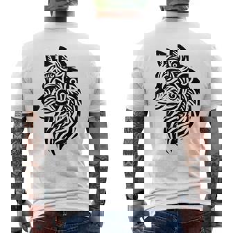 トライバルウルフ ポリネシア部族 マオリ柄 オオカミ メンズTシャツ バックプリント - Kawaiitshirt
