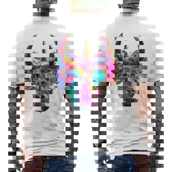 トリケラトプス 恐竜 グラフィック サングラス アートワーク トリケラトプス メンズTシャツ バックプリント - Kawaiitshirt