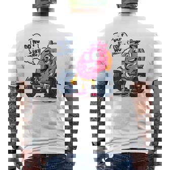 ドーナツストップワーキング ドーナツ ジム ワークアウト ウェイトリフティング 面白い メンズTシャツ バックプリント - Kawaiitshirt