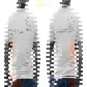 ネコ好きの心拍猫 メンズTシャツ バックプリント - Kawaiitshirt