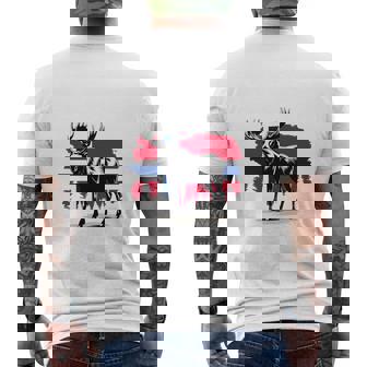 ノルウェー デザイン ヘラジカ ノルウェー国旗 自然 服装 北欧 長袖tシャツ メンズTシャツ バックプリント - Kawaiitshirt