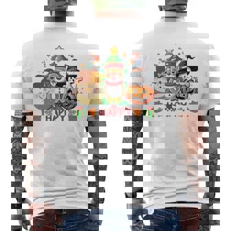 ハッピー、感謝祭、ハロウィン、メリークリスマス。 長袖tシャツ メンズTシャツ バックプリント - Kawaiitshirt