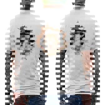 ハムスター アニマル柄 動物園 ポートレート イラスト 顔 ハムスター メンズTシャツ バックプリント - Kawaiitshirt