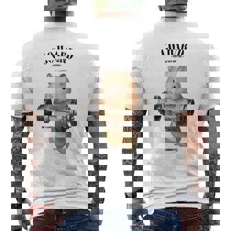 ハムスター ウェイトリフティング フィットネスジム メンズTシャツ バックプリント - Kawaiitshirt