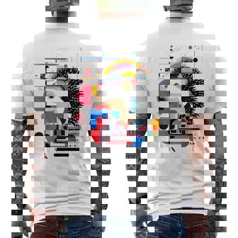 ハリネズミ アート 幾何学 動物 抽象 グラフィック ハリネズミ メンズTシャツ バックプリント - Kawaiitshirt