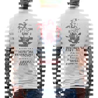 ハワイホノルルのワイキキビーチ メンズTシャツ バックプリント - Kawaiitshirt