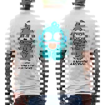 ハンギョドン へんがお ダークカラー メンズTシャツ バックプリント - Kawaiitshirt