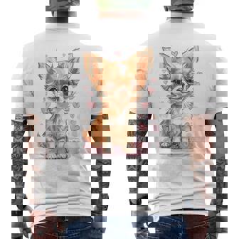 ハートに囲まれた愛らしいチワワ メンズTシャツ バックプリント - Kawaiitshirt