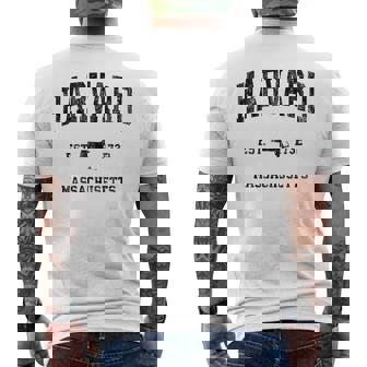 ハーバード マサチューセッツ Ma ビンテージ アスレチック ブラックスポーツデザイン メンズTシャツ バックプリント - Kawaiitshirt