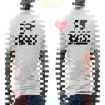 バケーションアイランドハート-ファニーアイラブバリ メンズTシャツ バックプリント - Kawaiitshirt