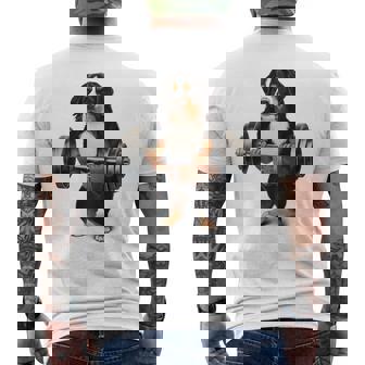 バーニーズマウンテンドッグ ウェイトリフティング フィットネスジム メンズTシャツ バックプリント - Kawaiitshirt