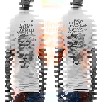 パジャマ バレンタイン カワウソ ラブ メンズTシャツ バックプリント - Kawaiitshirt