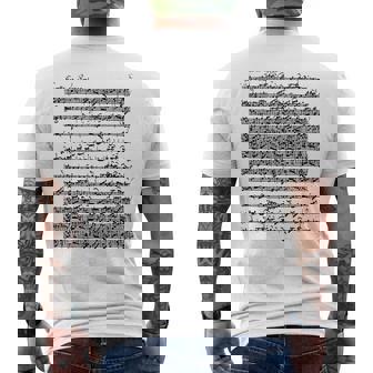 パルティータ ホ長調 ガヴォッテ ソロ ヴァイオリン ヨハン・セバスティアン・バッハ メンズTシャツ バックプリント - Kawaiitshirt