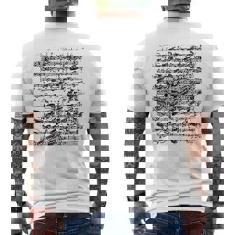 パルティータロ短調ソロヴァイオリンヨハン・セバスティアン・バッハ メンズTシャツ バックプリント - Kawaiitshirt