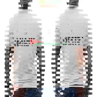パレスチナと共に立つことは、人類のないガザに立ち向かうこと。 メンズTシャツ バックプリント - Kawaiitshirt