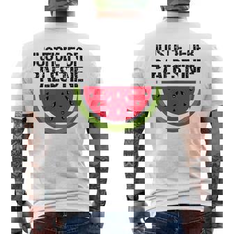 パレスチナの正義 スイカ 国旗 パレスチナ人 メンズTシャツ バックプリント - Kawaiitshirt