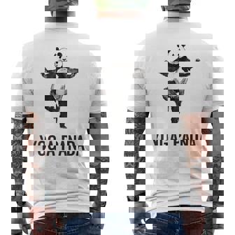 パンダ ヨガポーズ 水墨画 おもしろ 運動 和風 動物 メンズTシャツ バックプリント - Kawaiitshirt