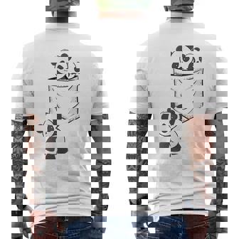 パンダ愛好家のためのポケットの中のかわいいカワイイベイビーパンダ メンズTシャツ バックプリント - Kawaiitshirt