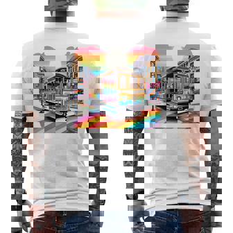 ビンテージ サンフランシスコ ケーブルカーf カストロ カリフォルニア Lgbtq 長袖tシャツ メンズTシャツ バックプリント - Kawaiitshirt