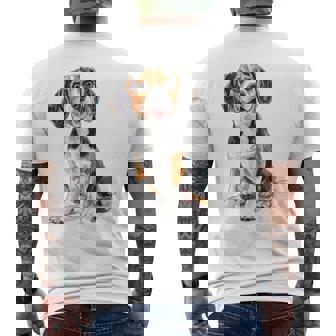 ビーグル 犬 モチーフ ペット イラスト ビーグル メンズTシャツ バックプリント - Kawaiitshirt