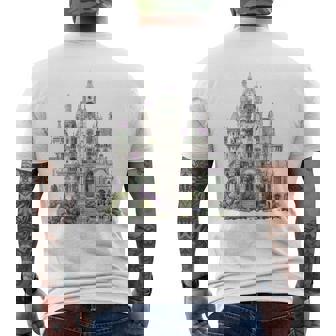 ファンタジーゴシックヴィクトリア朝の城 長袖tシャツ メンズTシャツ バックプリント - Kawaiitshirt