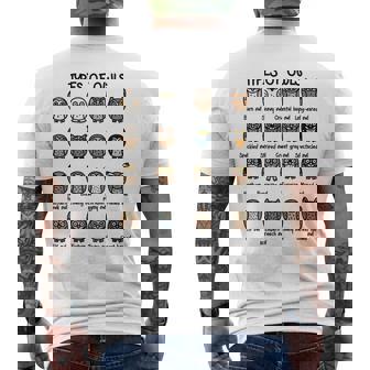 フクロウのコレクションタイプ かわいいフクロウ愛好家向け メンズTシャツ バックプリント - Kawaiitshirt