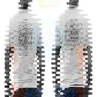 フラワーオブライフ メタトロンキューブ1シンボルtシャツ メンズTシャツ バックプリント - Kawaiitshirt