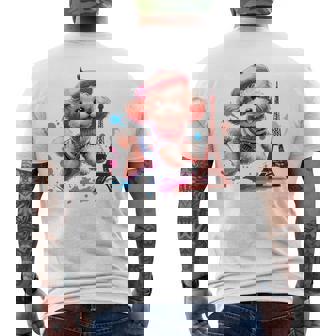 フランス パリ エッフェル塔 ファッション トイ プードル パリ 子犬 メンズTシャツ バックプリント - Kawaiitshirt