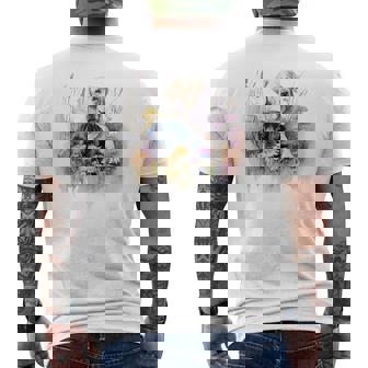 フローラルワイルドフラワー 犬 ラブラドールレトリバー メンズTシャツ バックプリント - Kawaiitshirt