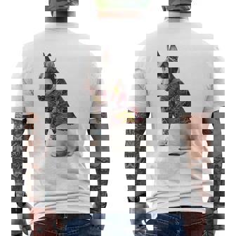 ブルテリア犬 日本龍 タトゥー入り イレズミ メンズTシャツ バックプリント - Kawaiitshirt