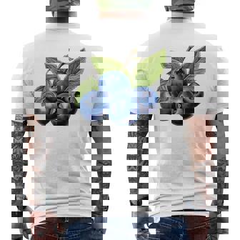 ブルーベリー愛好家のためのブルーベリーデザイン メンズTシャツ バックプリント - Kawaiitshirt