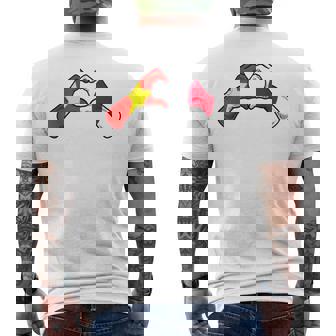 ベトナム日本国旗 ベトナムの日本のハート メンズTシャツ バックプリント - Kawaiitshirt