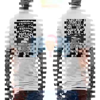 ホワイトハウスのクリスマス・トランプ・ファニー・ホリデーを夢見ている 長袖tシャツ メンズTシャツ バックプリント - Kawaiitshirt