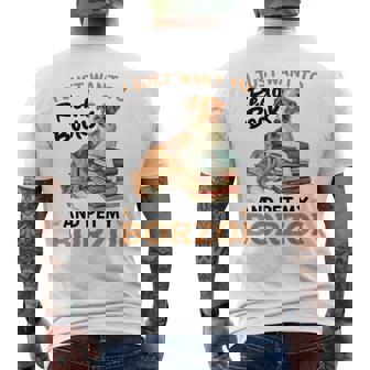 ボルゾイ・ドッグ・ブリード本を読んでボルゾイを撫でたいだけ メンズTシャツ バックプリント - Kawaiitshirt