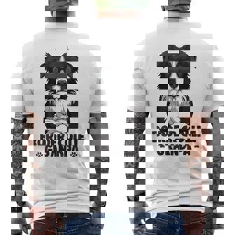 ボーダーコリー 犬 おじいちゃん メンズTシャツ バックプリント - Kawaiitshirt