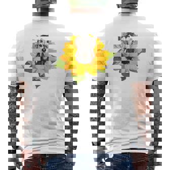 ポケットの中の犬 花 サルーキ メンズTシャツ バックプリント - Kawaiitshirt