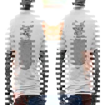 ポケットの中の猫ポケットキャット猫好き ねこ好き ネコ好きニャー猫 猫の飼い主 心電図 おもしろ 可愛い ねこ ネコ 猫 長袖tシャツ メンズTシャツ バックプリント - Kawaiitshirt