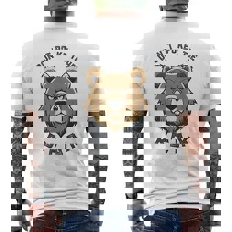 ママパパベアを突かないで メンズTシャツ バックプリント - Kawaiitshirt