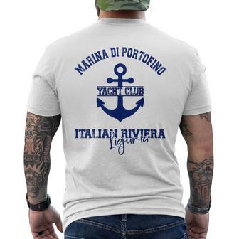 マリーナ・ディ・ポルトフィーノ イタリアン リビエラ ヨットクラブ ボートバケーション メンズTシャツ バックプリント - Kawaiitshirt