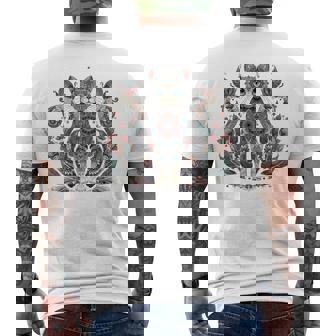 マンダラデザインのかわいい猫の曼荼羅。 長袖tシャツ メンズTシャツ バックプリント - Kawaiitshirt