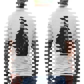 ミステリアスなクロークドクラシック紳士ヴィンテージノワールスタイル メンズTシャツ バックプリント - Kawaiitshirt