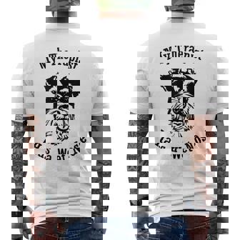 ミニチュアシュナウザー 私のセラピストは鼻が濡れています メンズTシャツ バックプリント - Kawaiitshirt