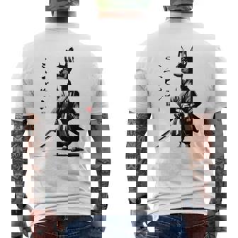 ミニチュアピンシャー 侍戦士 日本の浮世絵 アートドッグ メンズTシャツ バックプリント - Kawaiitshirt