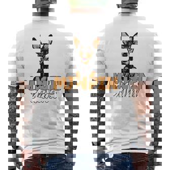 ミニピン ママ かわいい ミニチュア ピンシャー 犬 ママ ミニピン マザー メンズTシャツ バックプリント - Kawaiitshirt