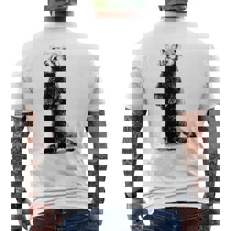 ミニマリストデザインのレッサーパンダ メンズTシャツ バックプリント - Kawaiitshirt